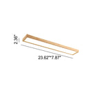 Walnut LED Flush Mount Ceiling Light in Japanese Minimalist Log Design