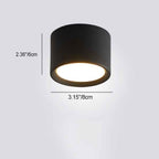 Contemporary Minimalist Cylinder LED Flush Mount Ceiling Light in Aluminum and Acrylic for Hallways
