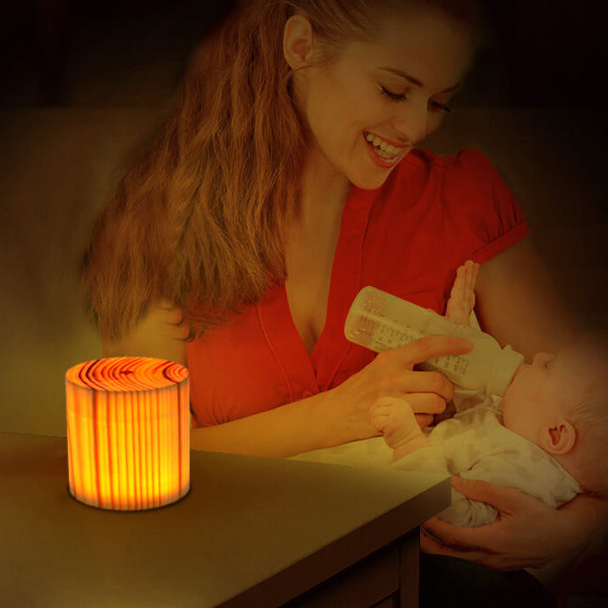 Artistic Wooden LED Touch-Control Night Lamp