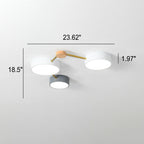 Scandinavian Minimalist Solid Wood and Iron LED Flush Mount Light