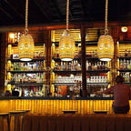 Rustic Wine Barrel Resin 1-Light Pendant Fixture