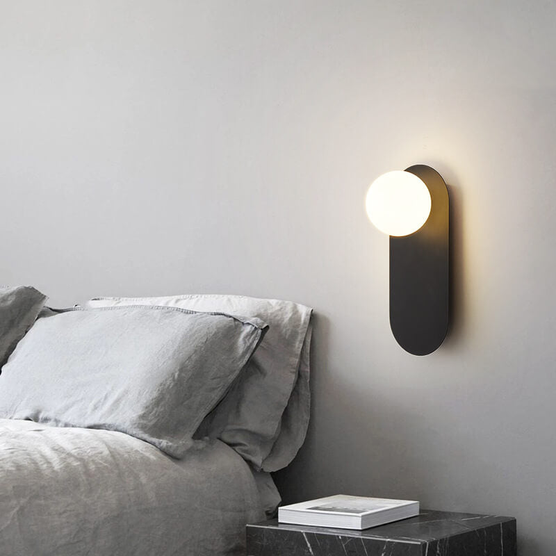 Nordic Minimalist Glass Globe Wall Sconce Light 1-light