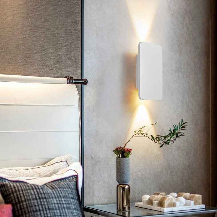 Nordic Minimalist Aluminum Rectangular LED Wall Sconce with 2 Lights