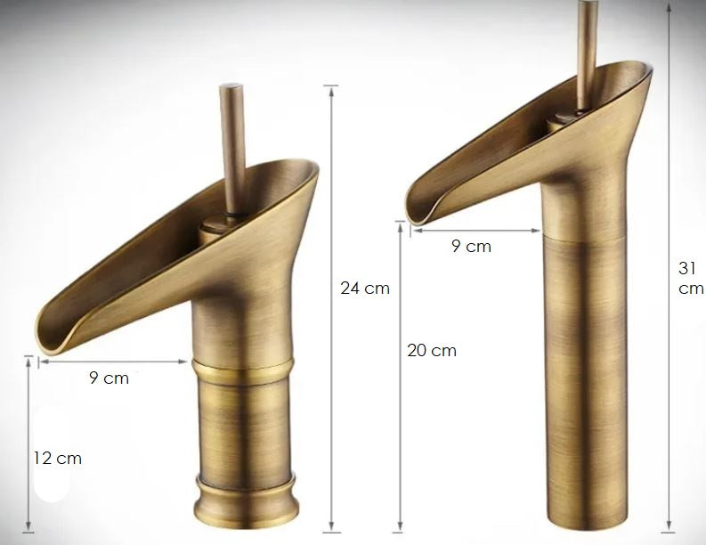 Mirelia - Single-lever Vintage Waterfall Faucet for Modern Washbasin