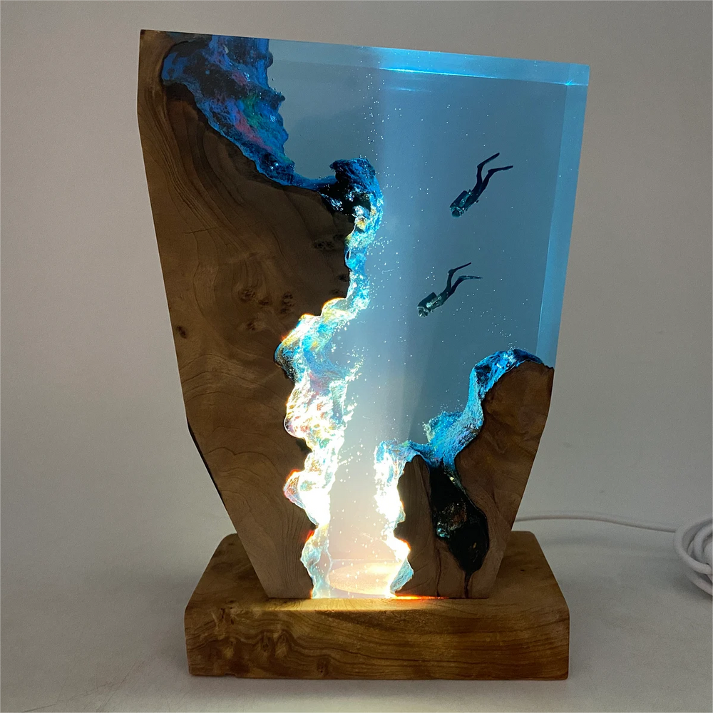 Borealis Epoxy Tafellamp | Handgemaakt, Onderwater Design