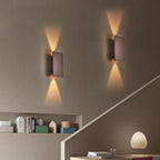 Nordic Minimalist Aluminum Rectangular LED Wall Sconce with 2 Lights