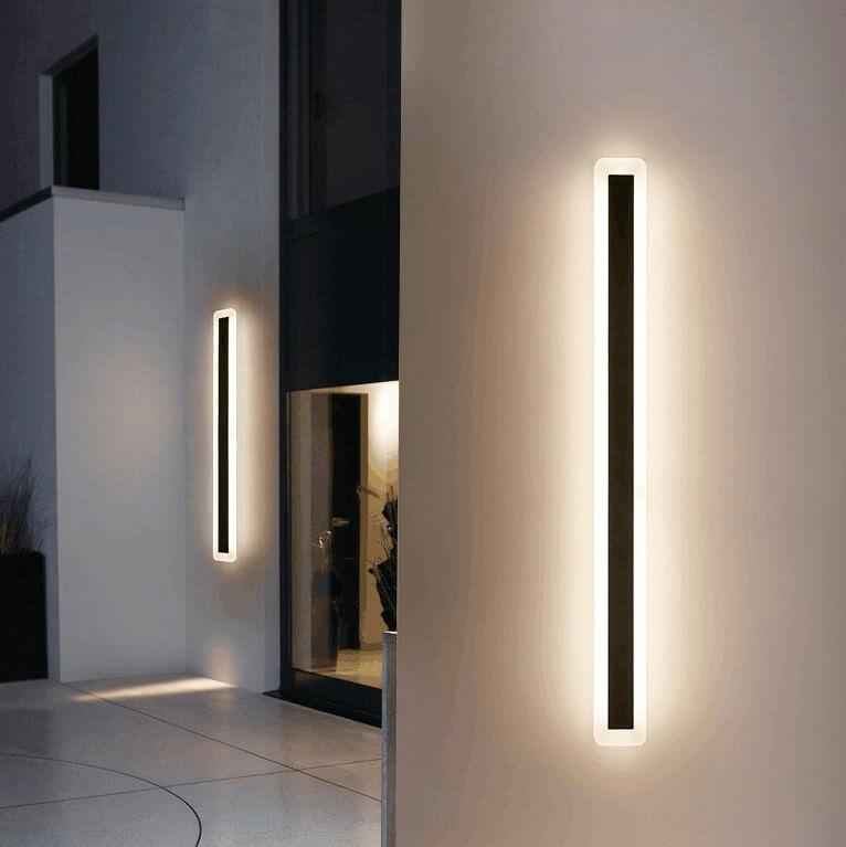 Stylish Elongated LED Acrylic Outdoor Wall Light - Waterproof and Minimalist Design