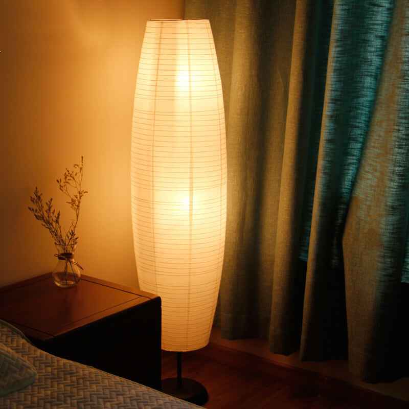 Nordic Minimalist Rice Paper 2-Light Column Floor Lamp
