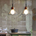 Nordic Clear Rippled Glass 1-Light Pendant Lamp