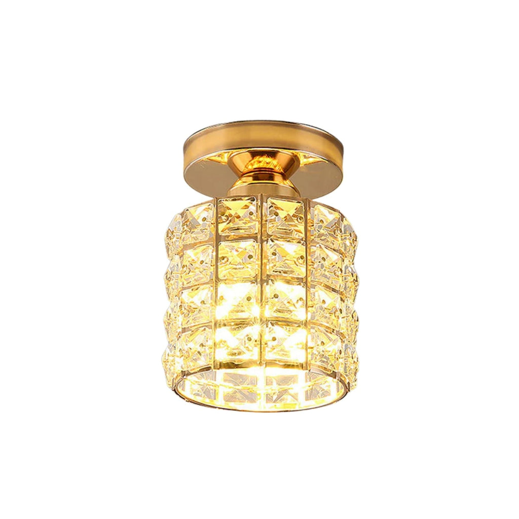 Mezula - Modern Gold Round Glass Ceiling Lamp