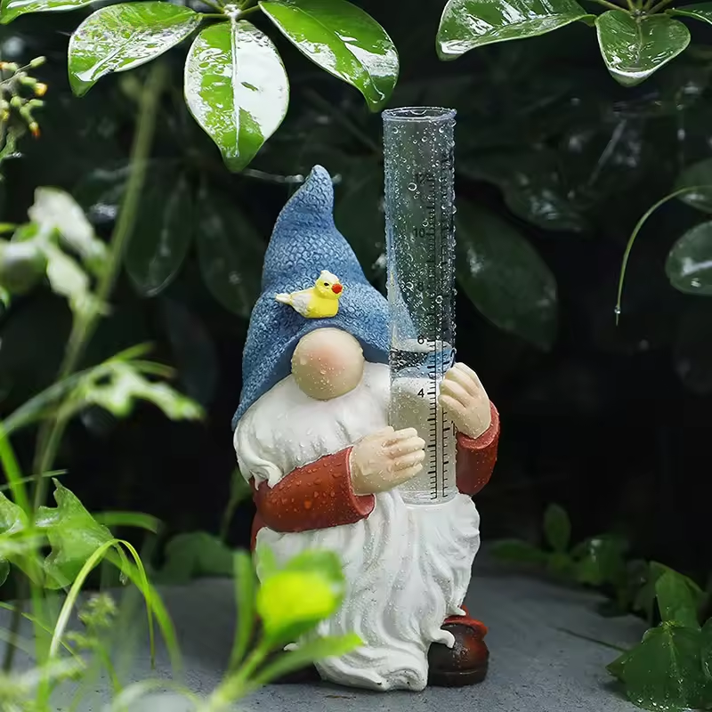 Soraya - Gnome Garden Statue with Rain Gauge made of Resin