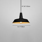 Modern Industrial Round Iron Single-Light Pendant for Living Room