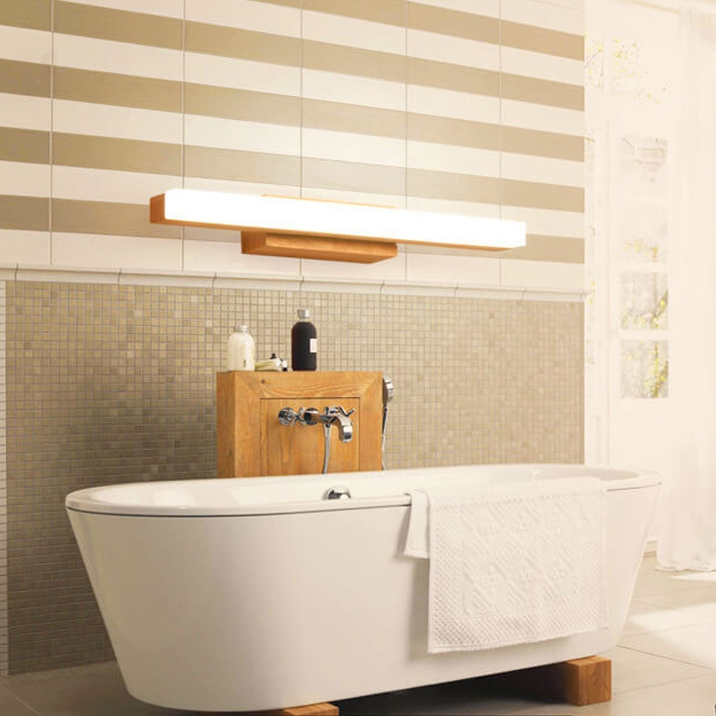 Nordic Minimalist Wooden LED Wall Sconce - Long Strip Vanity Light