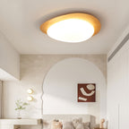 Nordic Style Iron Wood Grain Pebble LED Flush Mount Ceiling Fixture