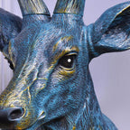 Vintage-Inspired Resin Deer Head Wall Sconce Lamp with Single Light