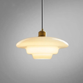 NordWeiß: Scandinavian Glass Pendant Light – Round Milk Glass Hanging Lamp for Dining Room & Living Room