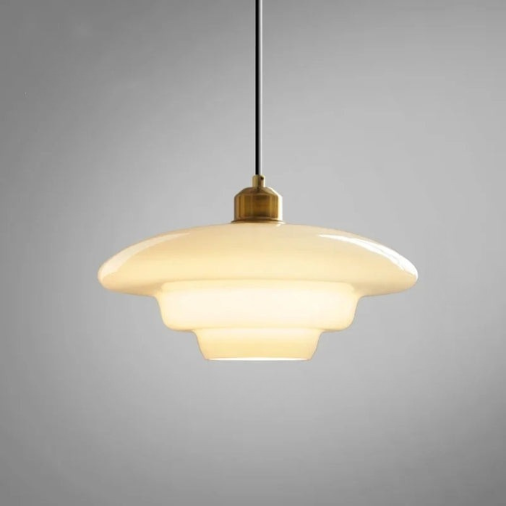 NordWeiß: Scandinavian Glass Pendant Light – Round Milk Glass Hanging Lamp for Dining Room & Living Room