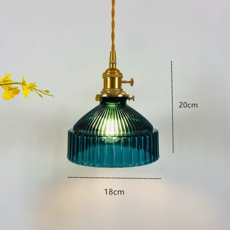 Avenora - Glass Pendant Lamp with Brass