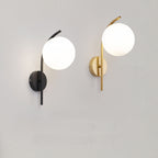 Nordic Arc Glass Globe Single-Light Wall Sconce