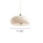 Retro White and Orange Glass Dome Single Pendant Light