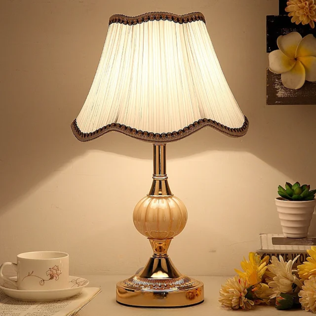 Quixy Table Lamp | Vintage Floral Design, Warm Ambient Light