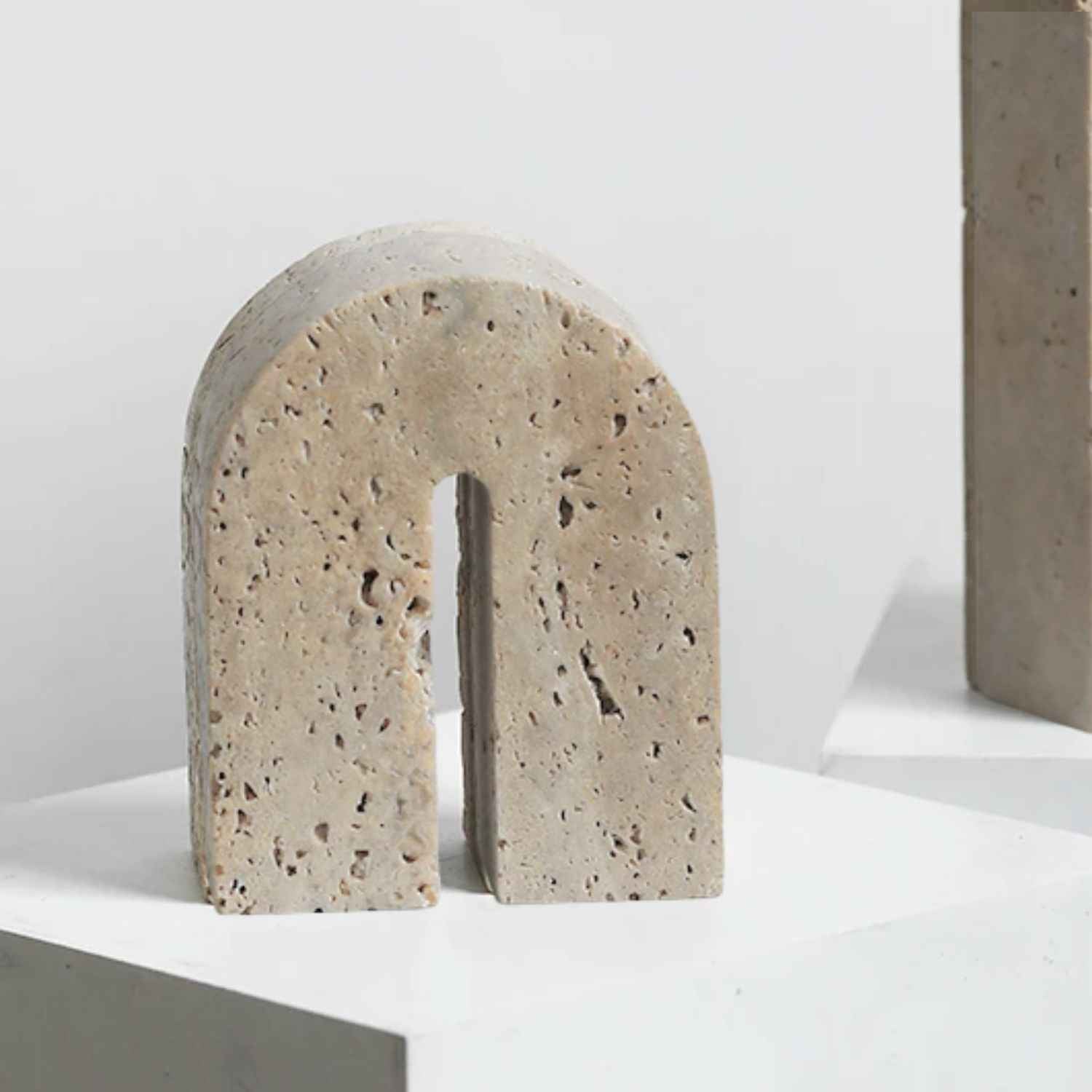 Bela Small Decorative Arch | Natural Travertine Stone, Minimalist Design