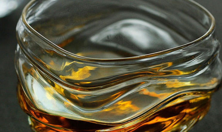 Bora Whisky Glass | Premium Crystal, Ocean Wave Design