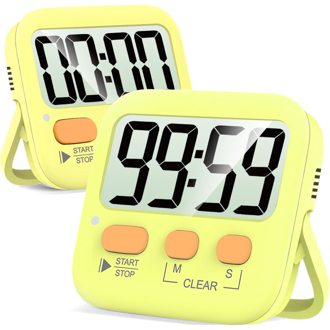 Kitchen Timer Digital Magnetic 2 Pack Countdown Stopwatch