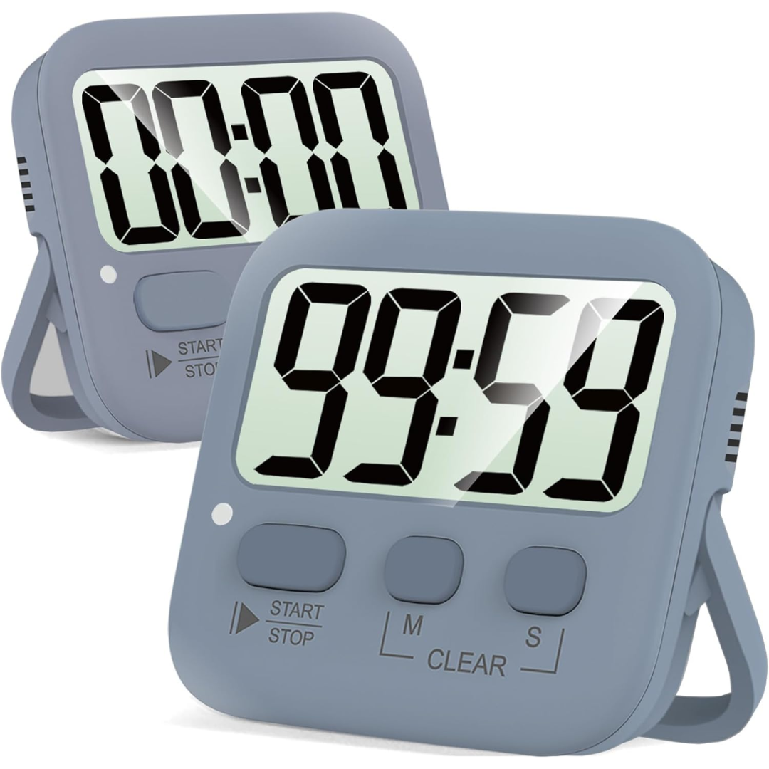 Kitchen Timer Digital Magnetic 2 Pack Countdown Stopwatch