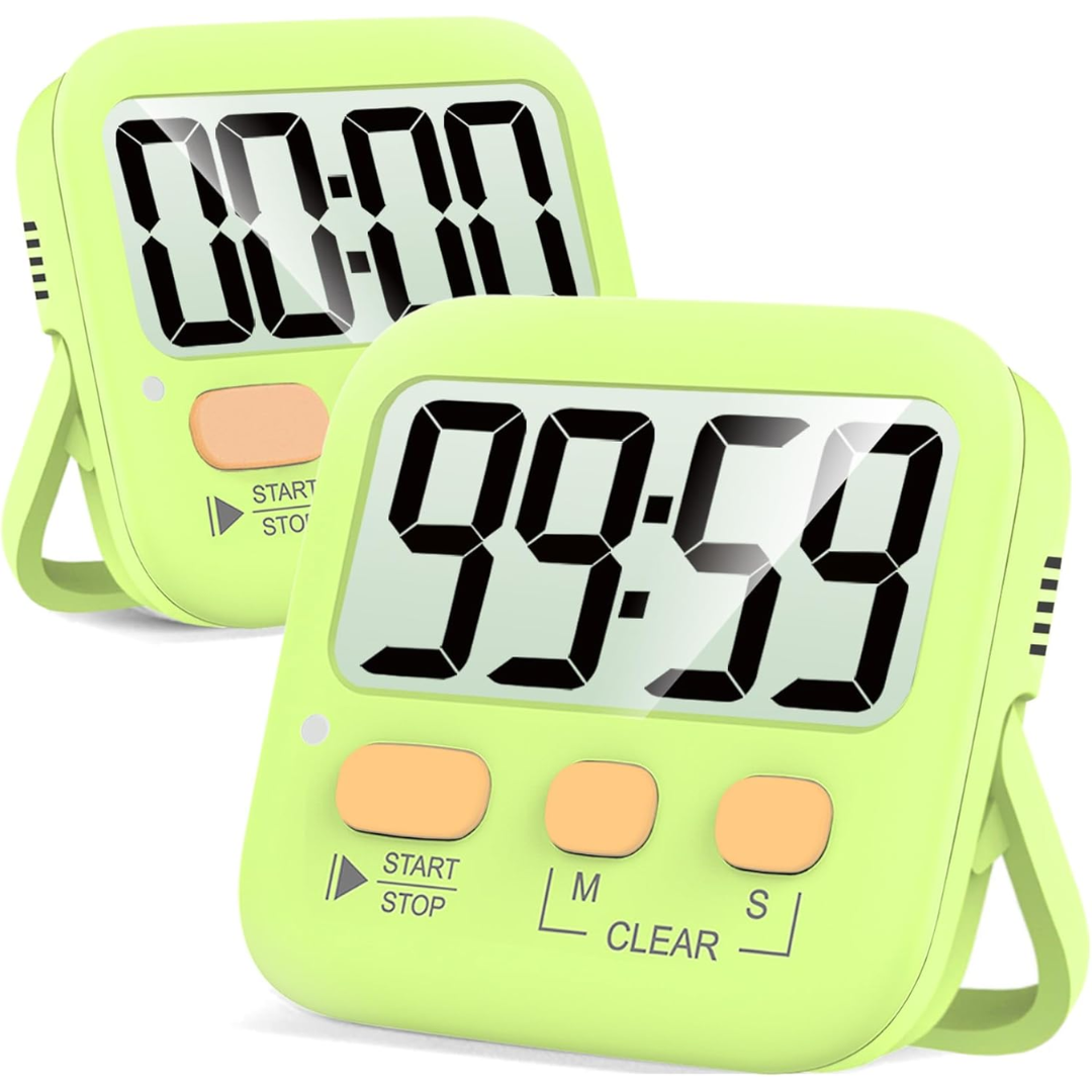 Kitchen Timer Digital Magnetic 2 Pack Countdown Stopwatch