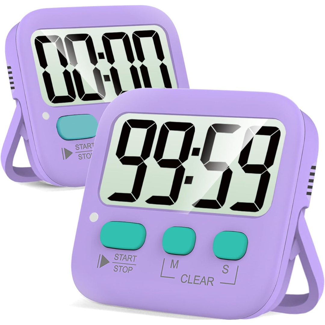 Kitchen Timer Digital Magnetic 2 Pack Countdown Stopwatch