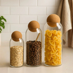 Bela Glass Container Set | Natural Cork Lids, 3 Sizes