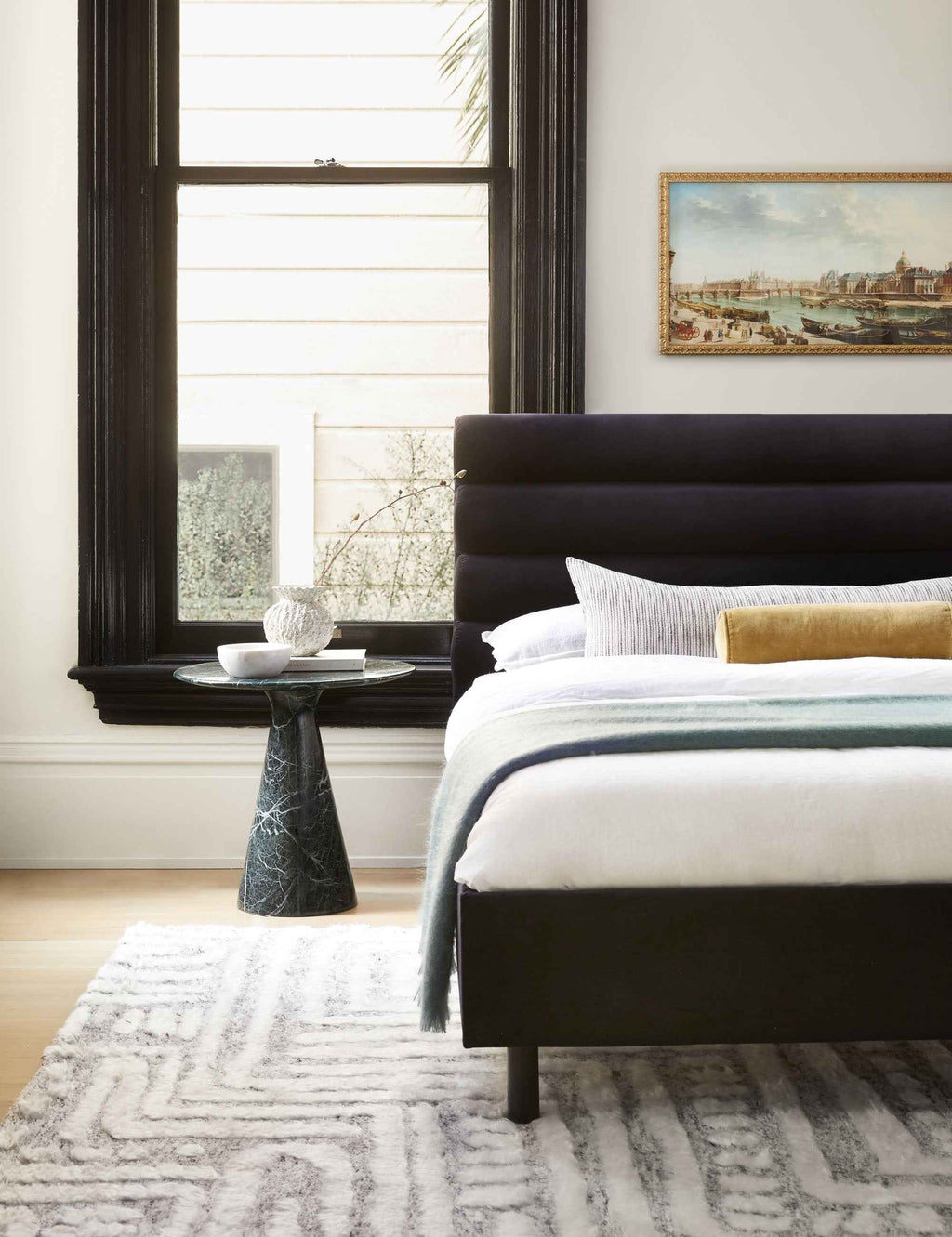 Pavo Lumbar Pillow | Marled Black & White Stripes