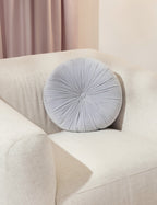 Mira Velvet Round Pillow | Pleated Texture, Soft Hues
