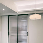 Retro White and Orange Glass Dome Single Pendant Light