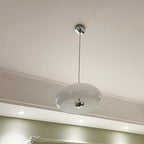 Retro White and Orange Glass Dome Single Pendant Light