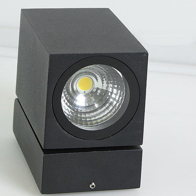 Contemporary Waterproof Square LED Spotlight for Outdoor Garden Wall - Adjustable Angle Sconce Lamp