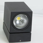 Contemporary Waterproof Square LED Spotlight for Outdoor Garden Wall - Adjustable Angle Sconce Lamp