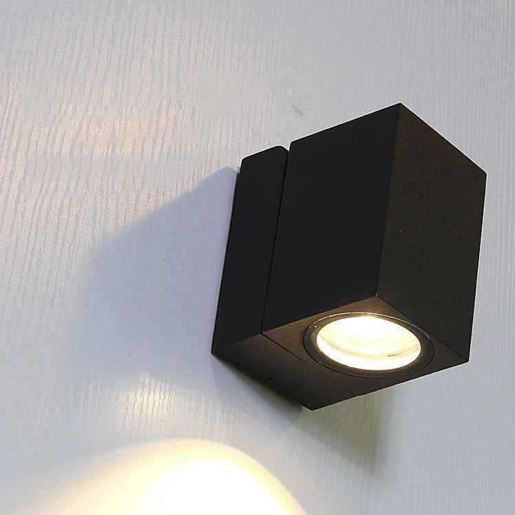 Contemporary Waterproof Square LED Spotlight for Outdoor Garden Wall - Adjustable Angle Sconce Lamp