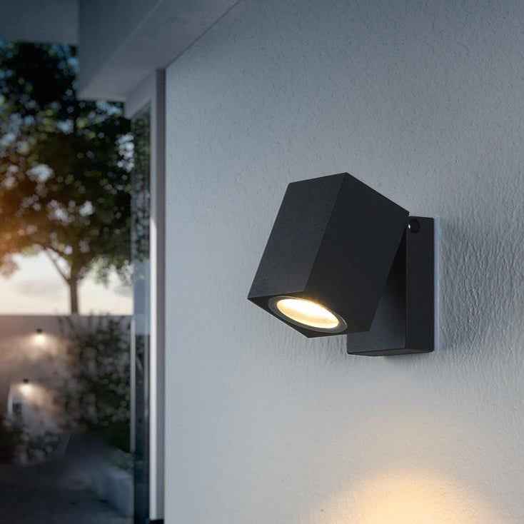 Contemporary Waterproof Square LED Spotlight for Outdoor Garden Wall - Adjustable Angle Sconce Lamp