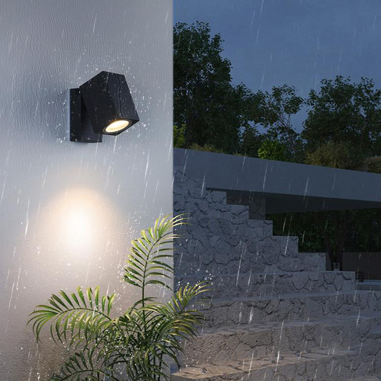 Contemporary Waterproof Square LED Spotlight for Outdoor Garden Wall - Adjustable Angle Sconce Lamp