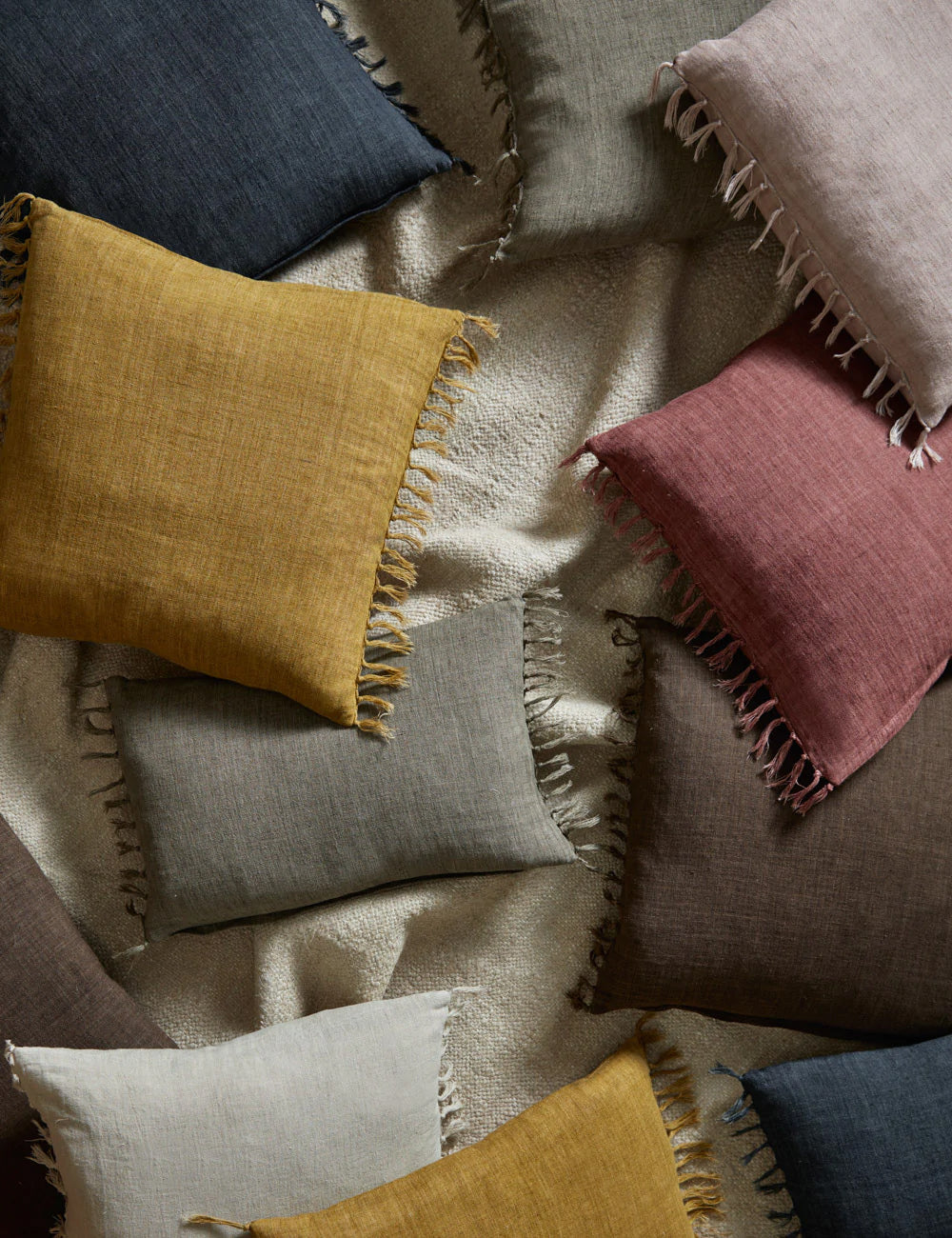 Brio Linen Pillow | Handmade with Tasseled Ends