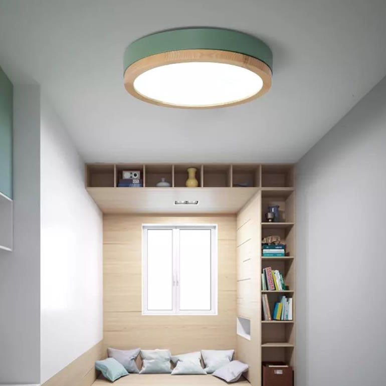Elegant Round Acrylic LED Flush Mount Ceiling Light - Macaron Style