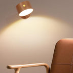 Minimalist Wooden Round LED Wall Sconce 1-Light