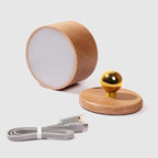 Minimalist Wooden USB Rechargeable Touch-Controlled Magnetic LED Wall Sconce Lamp