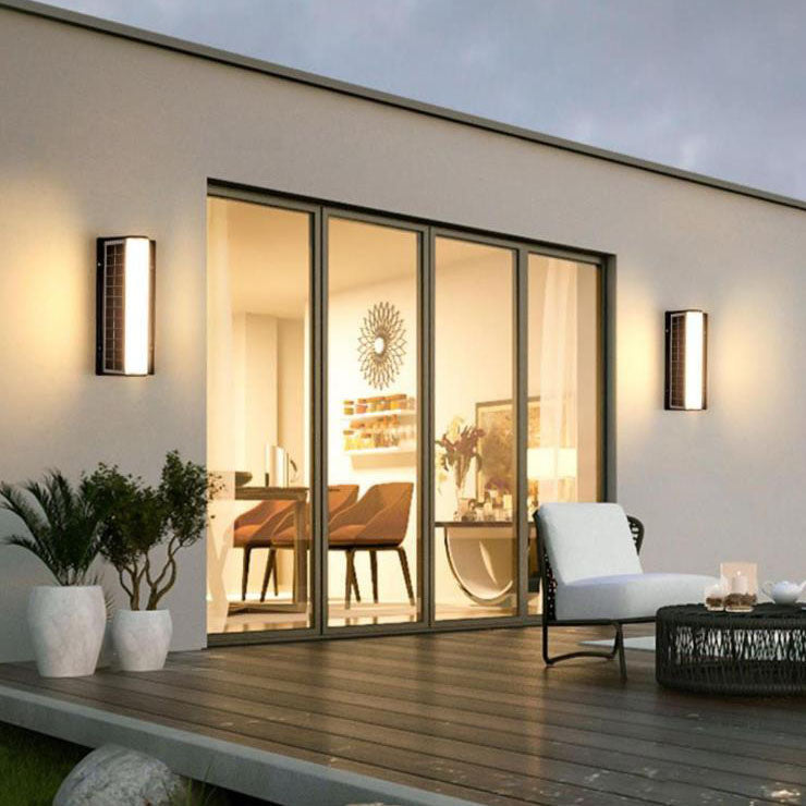 Contemporary Waterproof Outdoor Garden Wall Light with Long Acrylic Solar LED