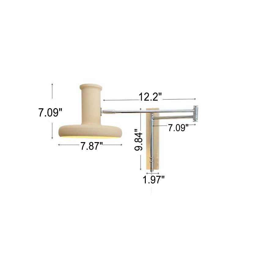 Beige Minimalist Nordic Swing Arm Wall Sconce Lamp - 1 Light