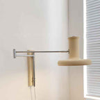 Beige Minimalist Nordic Swing Arm Wall Sconce Lamp - 1 Light
