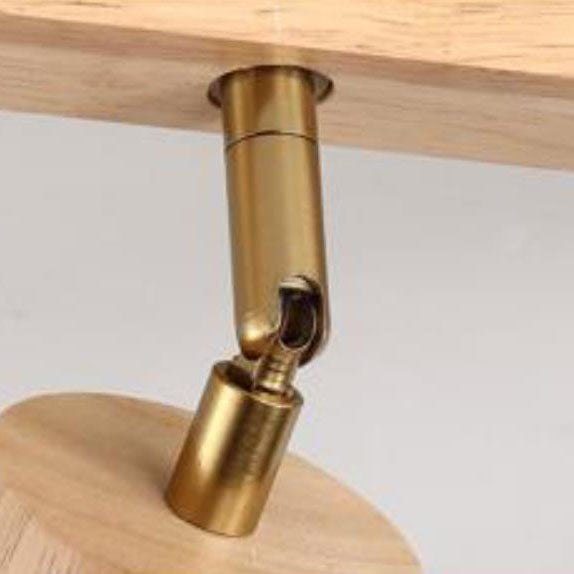 Japanese Minimalist LED Wooden Track Lighting - Semi-Flush Mount Ceiling Light (2/3/4/5 Lights)