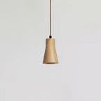 Minimalist Wooden Cylinder Small Pendant Light with Single Bulb